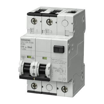 Bộ ngắt mạch bảo vệ dòng rò và quá tải RCBO Siemens dòng 5SU